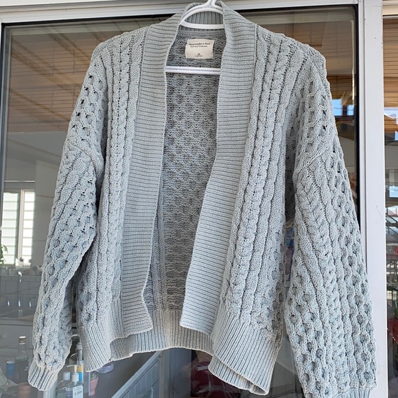 Light blue Chenille Cable Cardigan - Picture 4 of 4